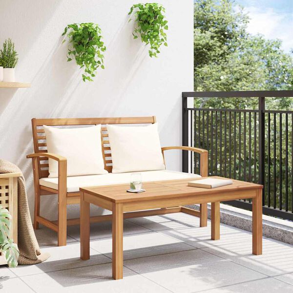 vidaXL Ensemble de canapé de jardin Naturel Bois de teck solide