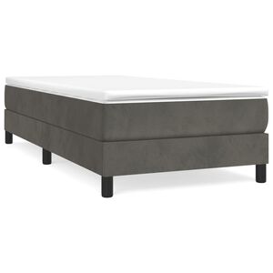 vidaXL Sommier à ressorts de lit gris foncé 100x203 cm velours