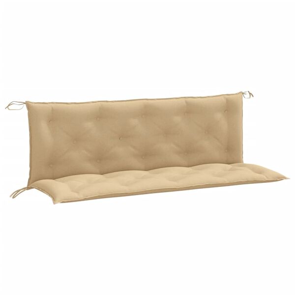vidaXL Coussins de banc de jardin lot de 2 beige m&eacute;lang&eacute; tissu