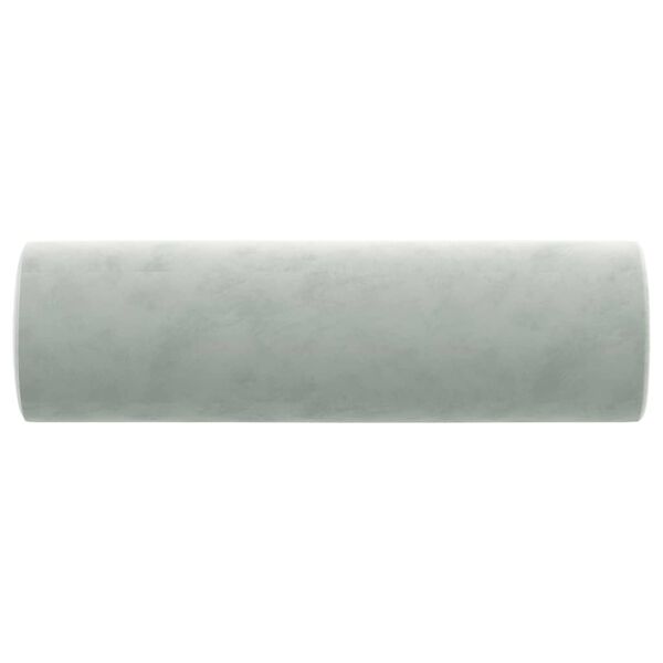 vidaXL Coussins décoratifs lot de 2 Gris clair Ø15x50 cm Velours