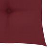 vidaXL Chaises de jardin avec coussins rouge bordeaux lot de 3 Teck