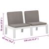 vidaXL Salon de jardin 3 pcs avec coussins Plastique Blanc