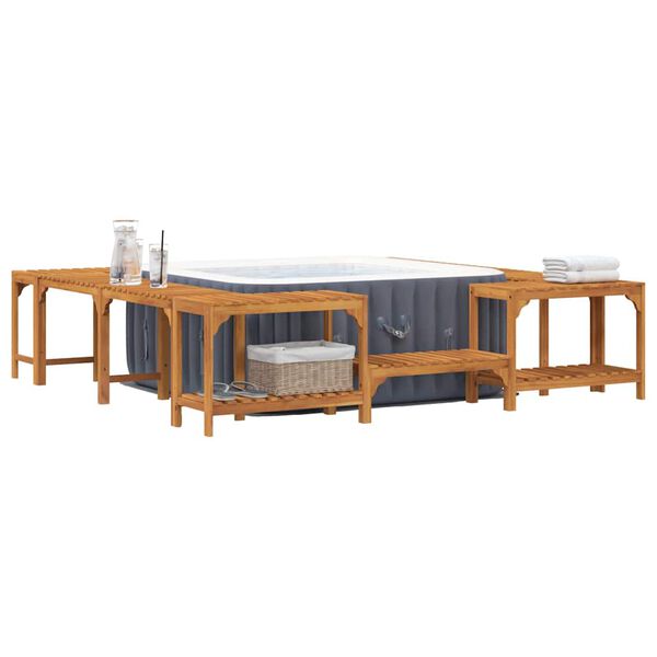 vidaXL Entourage de bain &agrave; remous Marron 230 x 230 cm