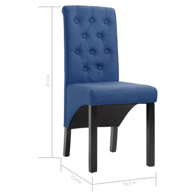 vidaXL Chaises à manger lot de 2 bleu tissu