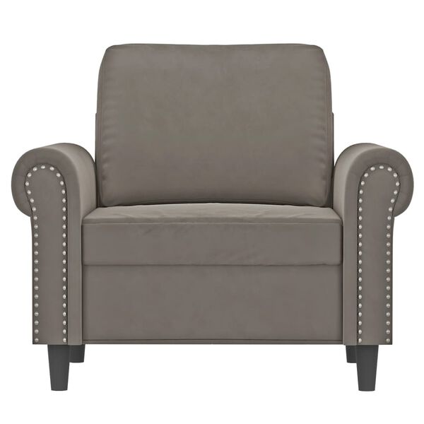 vidaXL Fauteuil Gris clair 60 cm Velours