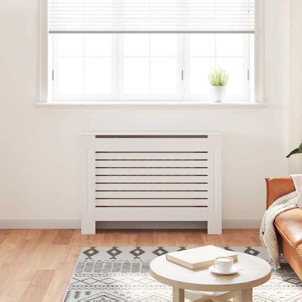 vidaXL Cache-radiateur Blanc 112x19x81,5 cm MDF