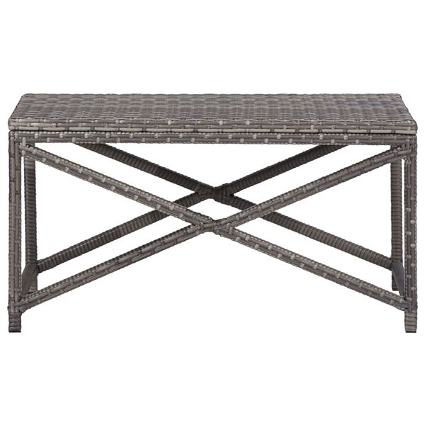 vidaXL Banc de jardin 80 cm Résine tressée Gris