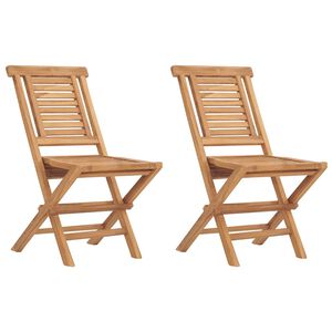 vidaXL Chaises de jardin pliantes lot de 2 47x63x90cm bois massif teck