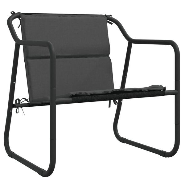 vidaXL Salon de jardin avec coussins 3 pcs anthracite acier