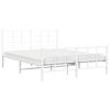 vidaXL Cadre de lit métal sans matelas et pied de lit blanc 150x200 cm