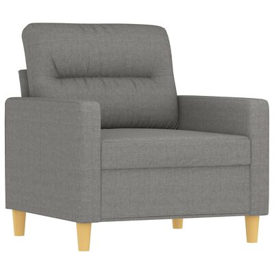 vidaXL Fauteuil avec repose-pied Gris foncé 60 cm Tissu