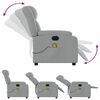 vidaXL Fauteuil inclinable de massage &eacute;lectrique gris clair tissu