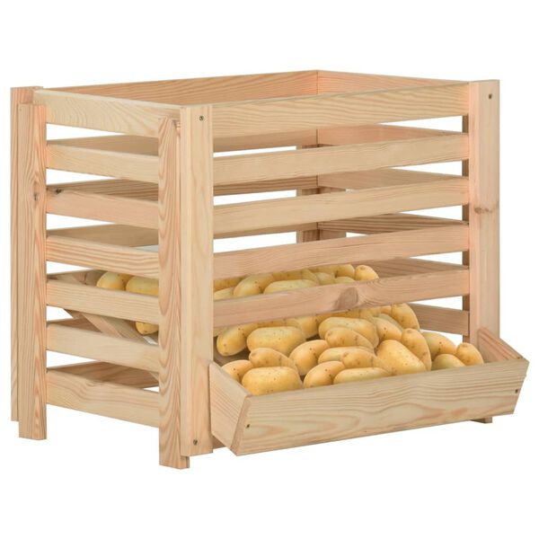 vidaXL Bo&icirc;te &agrave; pommes de terre 60x40x50 cm Bois de pin solide