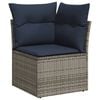 vidaXL Salon de jardin 9 pcs avec coussins gris r&eacute;sine tress&eacute;e
