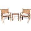 vidaXL Mobilier de bistro 3 pcs avec coussins Bambou