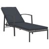 vidaXL Chaise longue de jardin avec coussin R&eacute;sine tress&eacute;e Gris