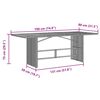 vidaXL Table de jardin avec dessus en verre beige résine tressée