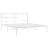 vidaXL Cadre de lit m&eacute;tal sans matelas et t&ecirc;te de lit blanc 135x190 cm
