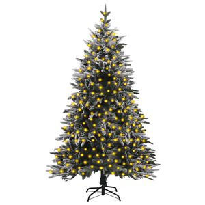 vidaXL Arbre de No&euml;l artificiel pr&eacute;-&eacute;clair&eacute;/flocons de neige PVC PE