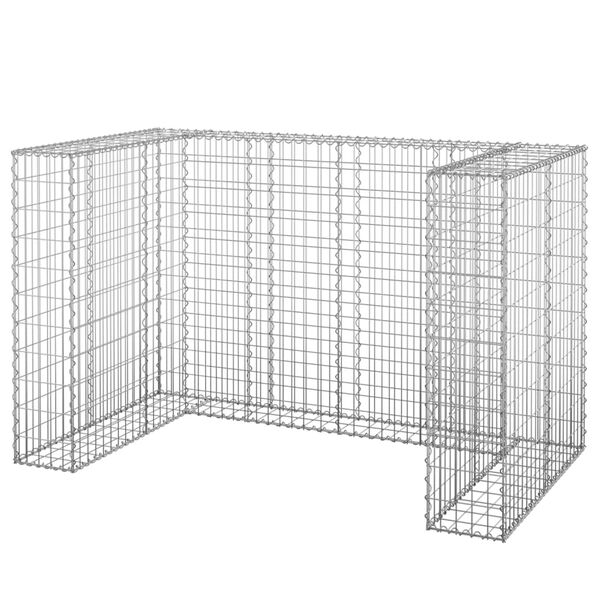 vidaXL Mur en gabion pour poubelles Acier galvanis&eacute; 180x100x110 cm