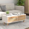 vidaXL Table basse Blanc 80x40x30 cm Bois d'ing&eacute;nierie et pin massif