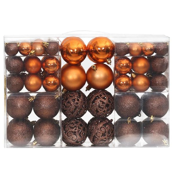 vidaXL Boules de No&euml;l 100 pcs marron 3 / 4 / 6 cm