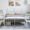 vidaXL Cadre de lit m&eacute;tal sans matelas et pied de lit blanc 150x200 cm
