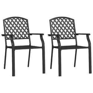 vidaXL Chaises empilables d'extérieur lot de 2 acier anthracite