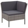 vidaXL Salon de jardin 6 pcs avec coussins r&eacute;sine tress&eacute;e gris