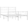 vidaXL Cadre de lit m&eacute;tal sans matelas et pied de lit blanc 135x190 cm