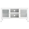 vidaXL Meuble TV Blanc 105x35x52 cm Acier et verre