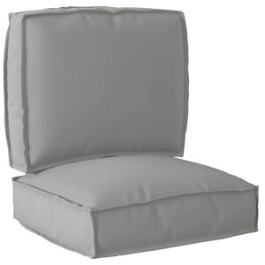 vidaXL Set de coussins de palette 2 pcs Gris Tissu Oxford