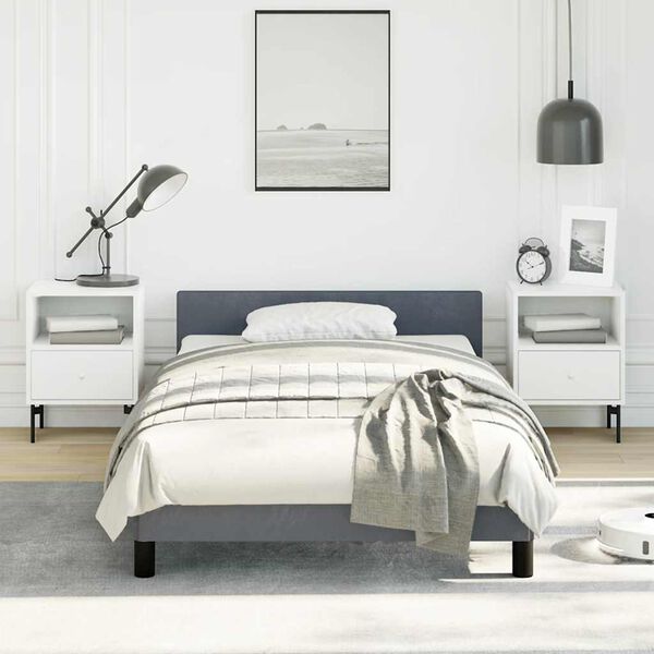 vidaXL Cadre de lit sans matelas gris foncé double velours