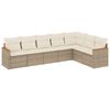 vidaXL Salon de jardin avec coussins 7 pcs beige r&eacute;sine tress&eacute;e