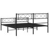 vidaXL Cadre de lit métal sans matelas avec pied de lit noir 150x200cm