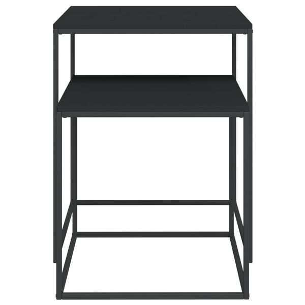 vidaXL Ensemble de table basse 2 pcs bois d'ing&eacute;nierie et m&eacute;tal