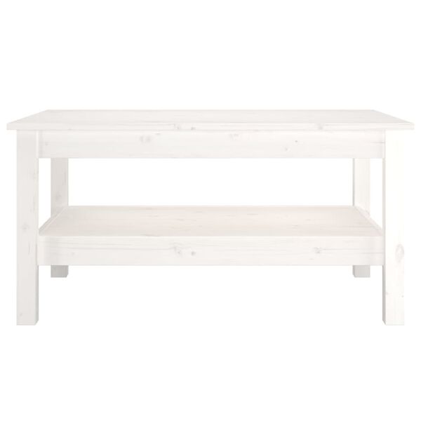 vidaXL Table basse Blanc 80x50x40 cm Bois massif de pin