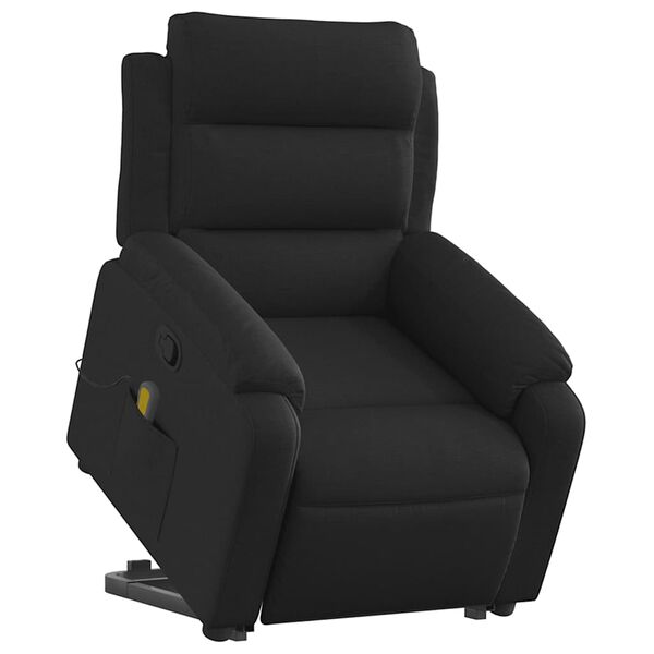 vidaXL Fauteuil inclinable de massage noir tissu