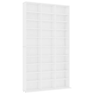 vidaXL Armoire &agrave; CD Blanc 102x16x177,5 cm Bois d'ing&eacute;nierie
