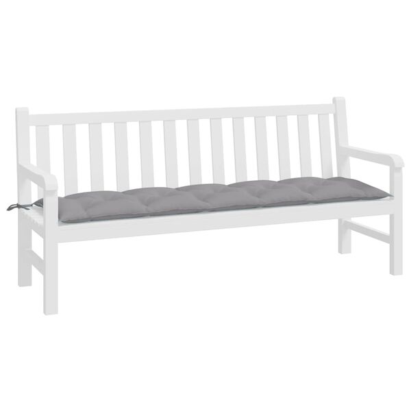 vidaXL Coussin de banc de jardin gris 180x50x7 cm tissu oxford