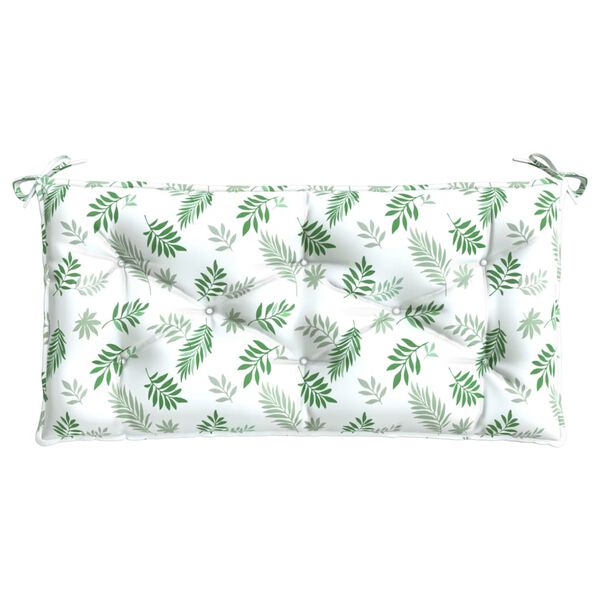 vidaXL Coussin de banc de jardin motif de feuilles 100x50x7 cm