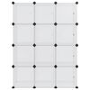 vidaXL Organiseur de rangement en cube avec 12 cubes et portes en PP transparent