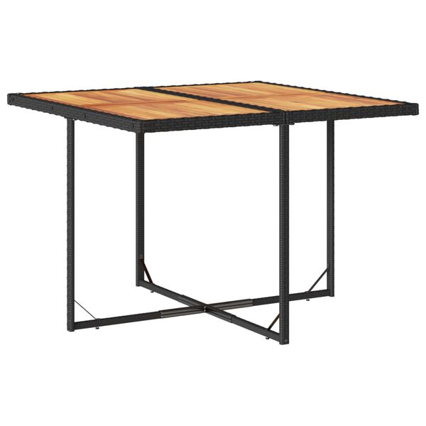 vidaXL Ensemble &agrave; manger de jardin coussins 5pcs Noir R&eacute;sine tress&eacute;e