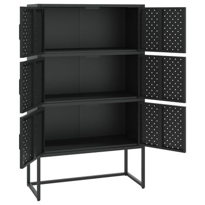 vidaXL Buffet haut Noir 80x35x135 cm Acier