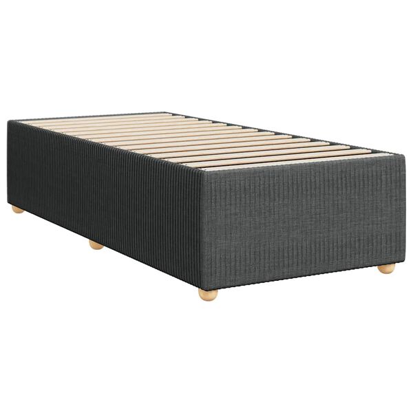 vidaXL Cadre de lit sans matelas gris foncé double tissu