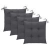 vidaXL Chaises de jardin avec coussins anthracite lot de 3 Bois teck