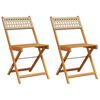 vidaXL Chaises de bistrot lot de 2 beige bois massif d'acacia et rotin