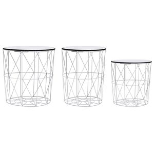 vidaXL Table basse 3 pcs Blanc