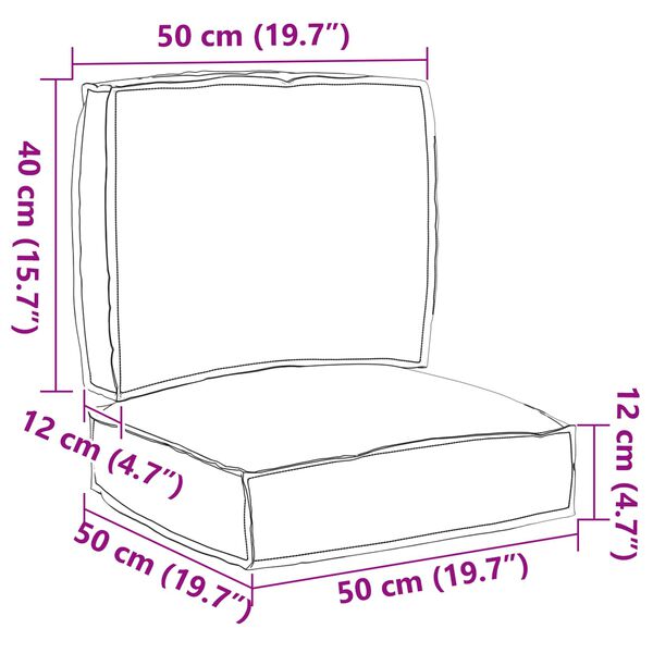 vidaXL Set de coussins de palette 2 pcs Cr&egrave;me Tissu Oxford