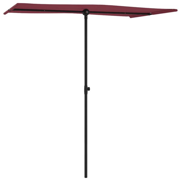 vidaXL Parasol de jardin et mât en aluminium 180x110 cm rouge bordeaux